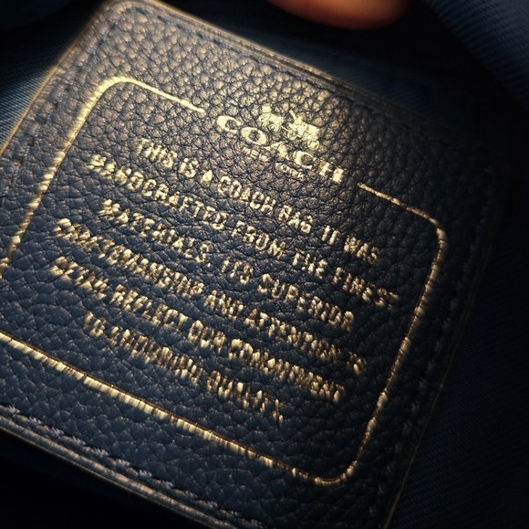 COACH 35344 Embossed Horse and Carriage Edie Shoulder Bag In Canvas in Denim - Picture 2 of 11